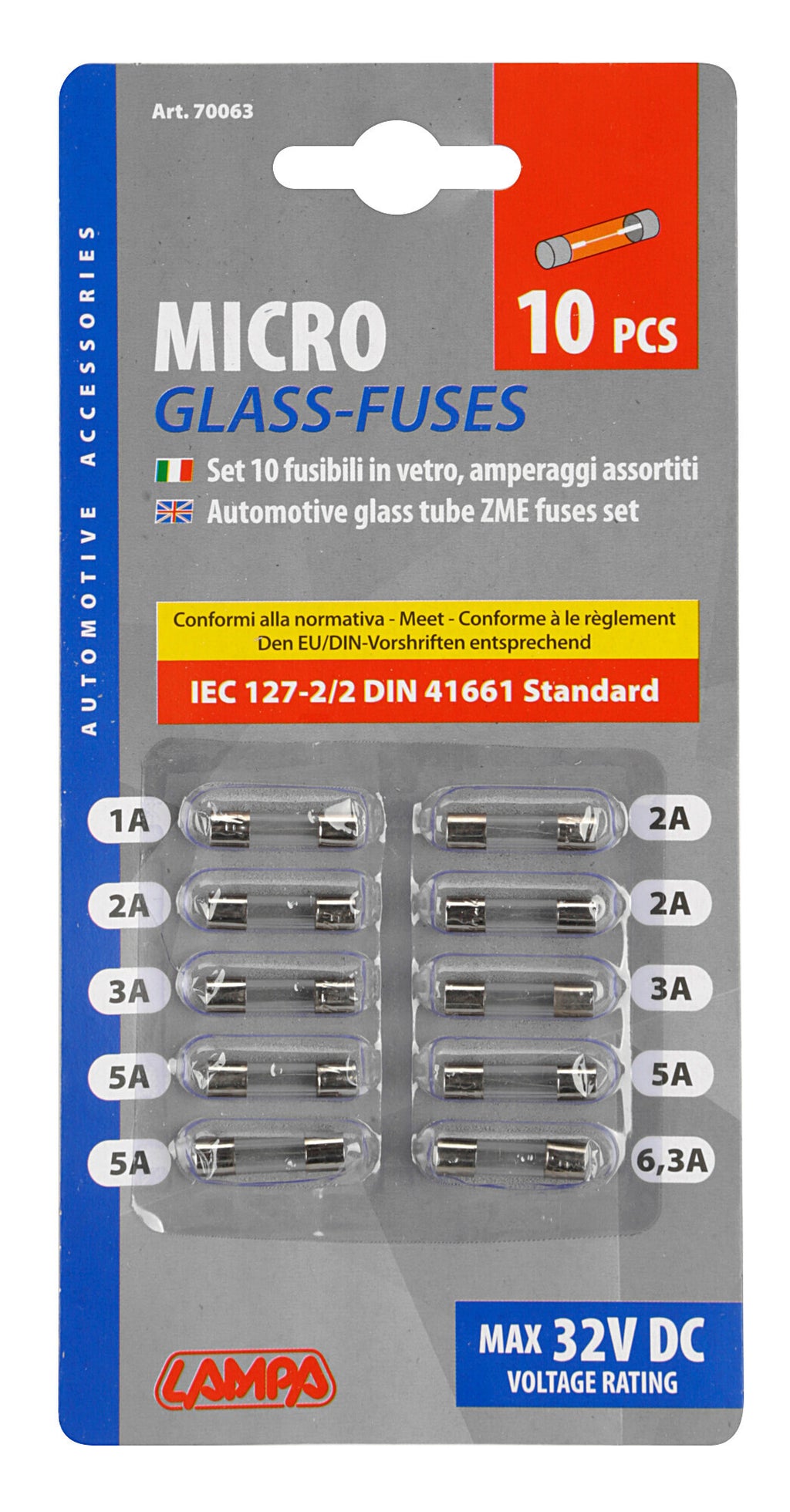 Set 10 micro-fusibili, 12/32V
