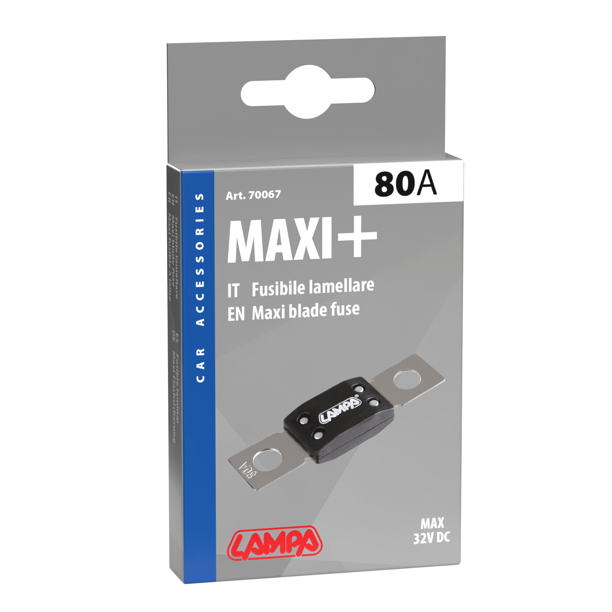 Maxi+, fusibile lamellare tipo ANL 12/32V - 80A