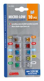 Set 10 fusibili lamellari micro-low profile, 12/32V
