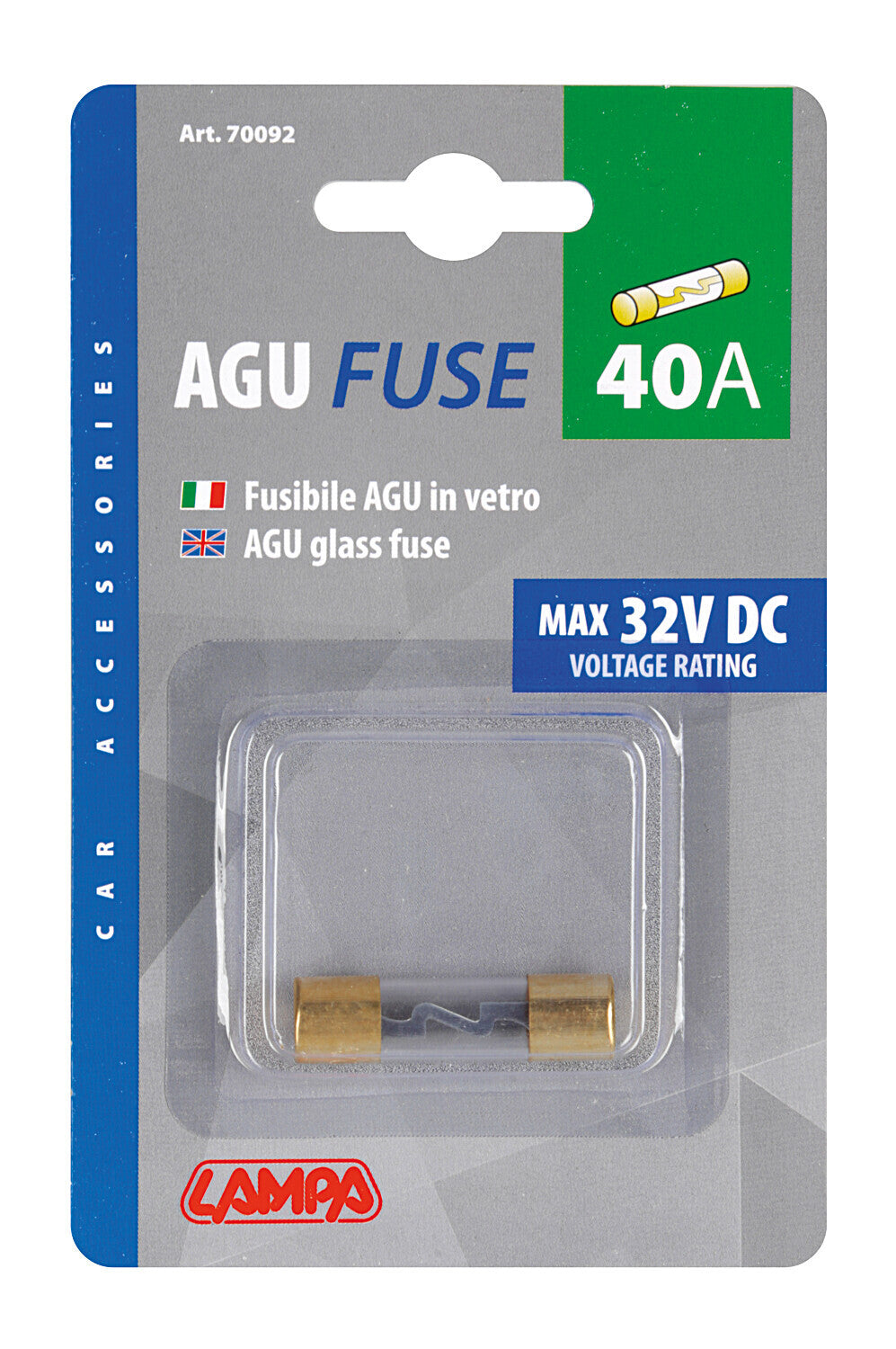 Fusibile AGU in vetro, 12/32V - 40A