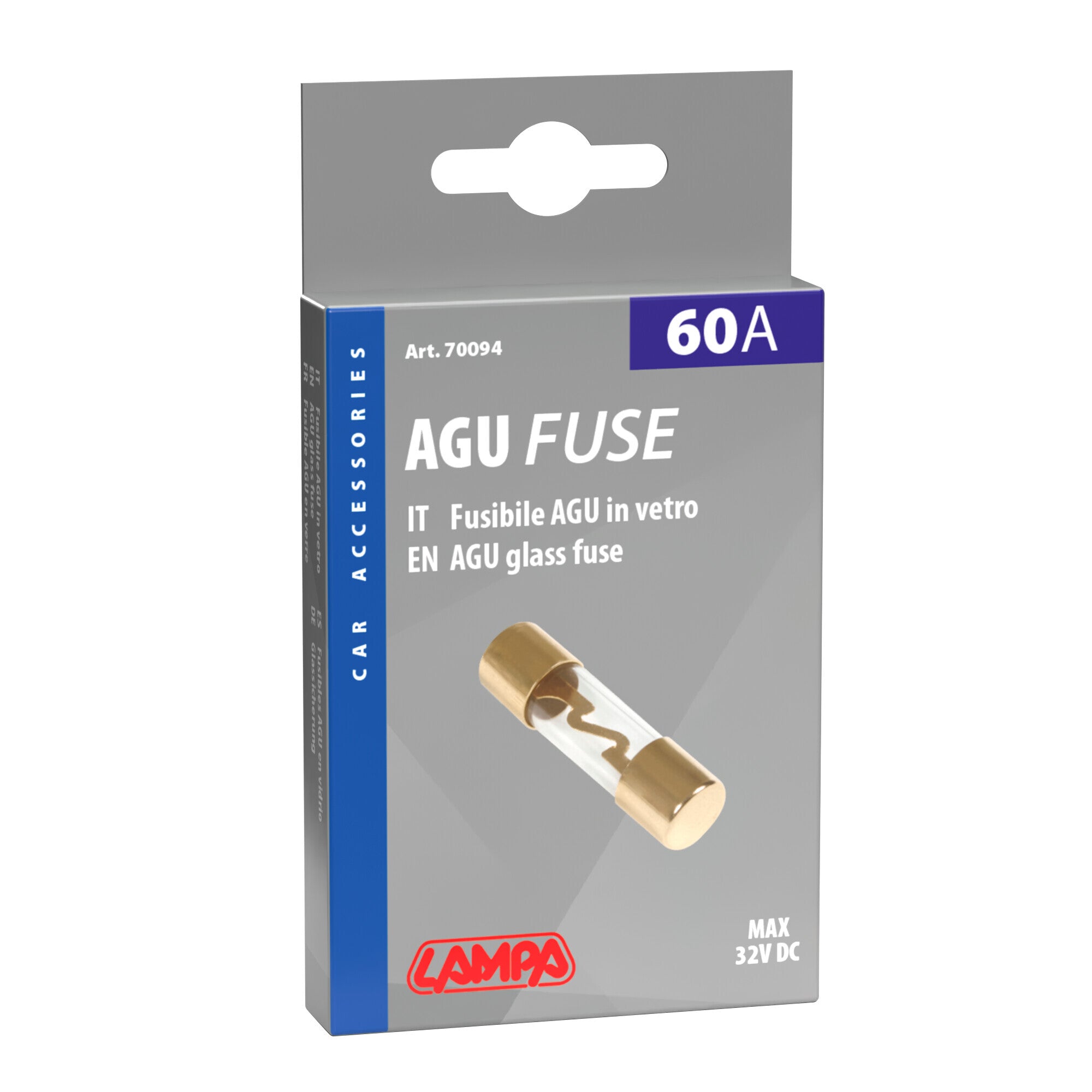 Fusibile AGU in vetro, 12/32V - 60A