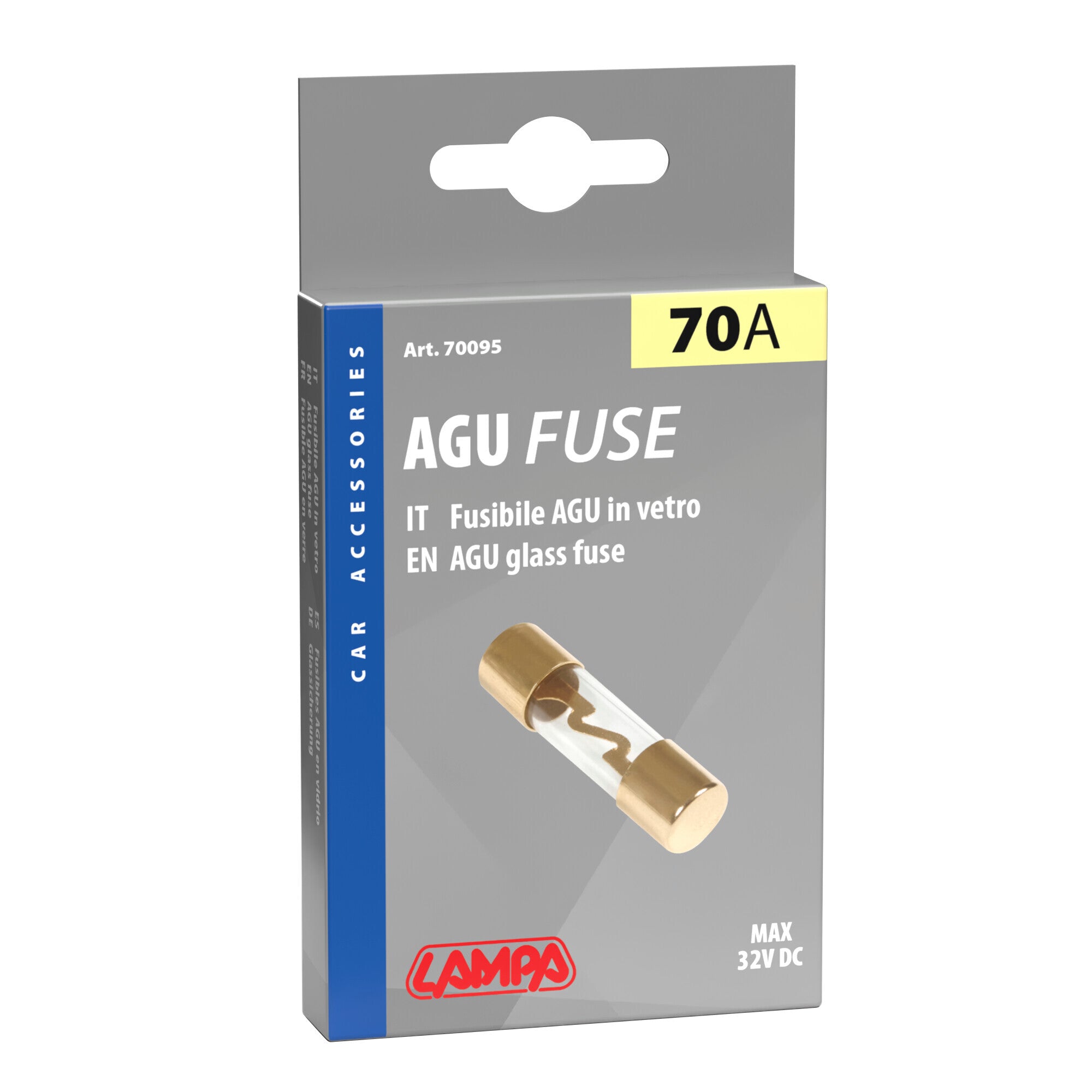 Fusibile AGU in vetro, 12/32V - 70A