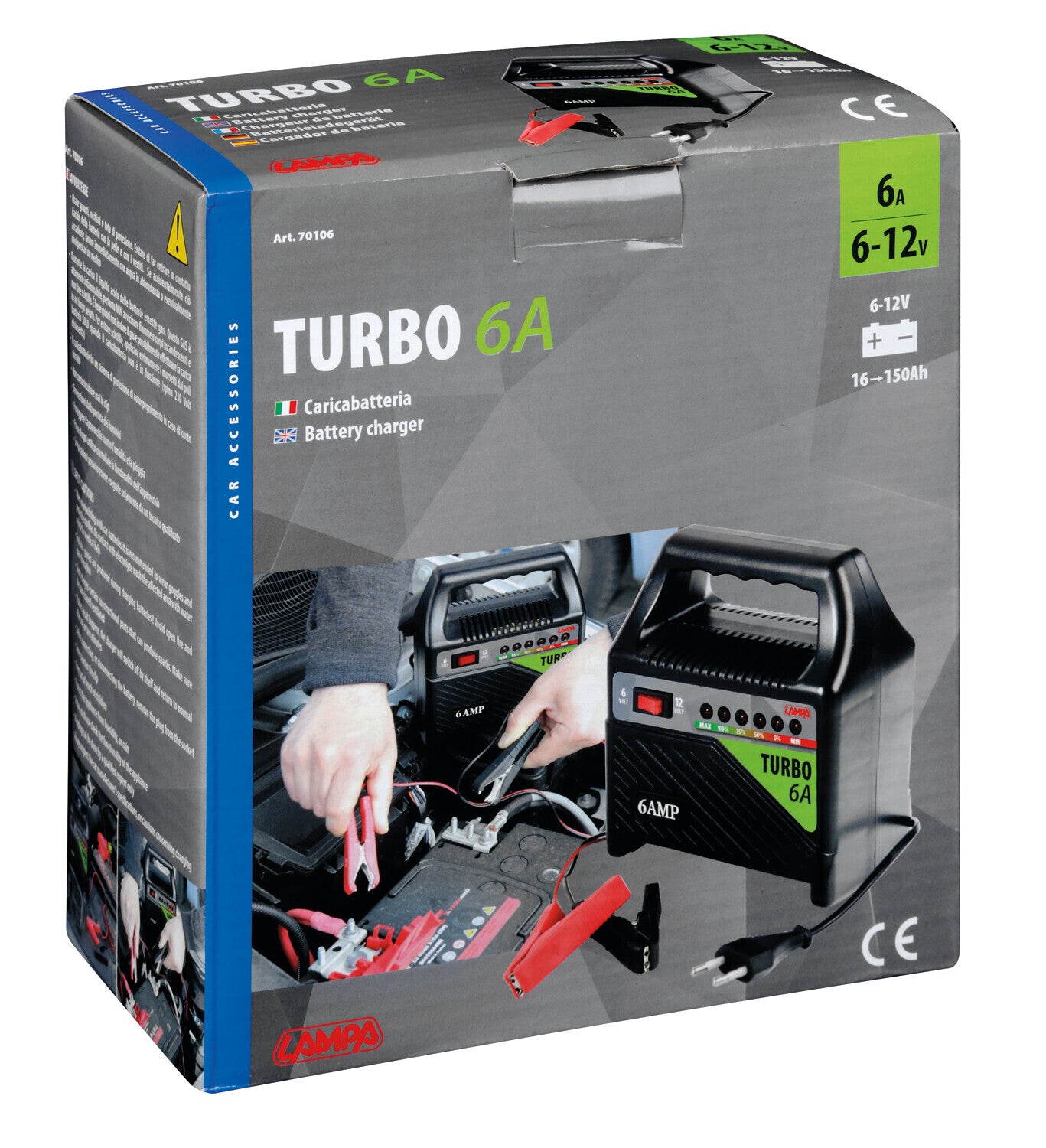Turbo 6 A, caricabatteria 6/12V