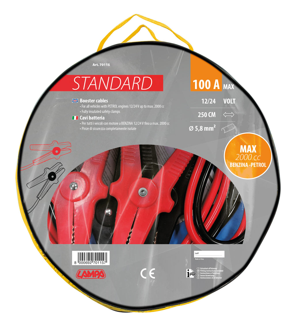 Cavi Batteria Standard - 250 cm - 100 A - 5,8 mm²