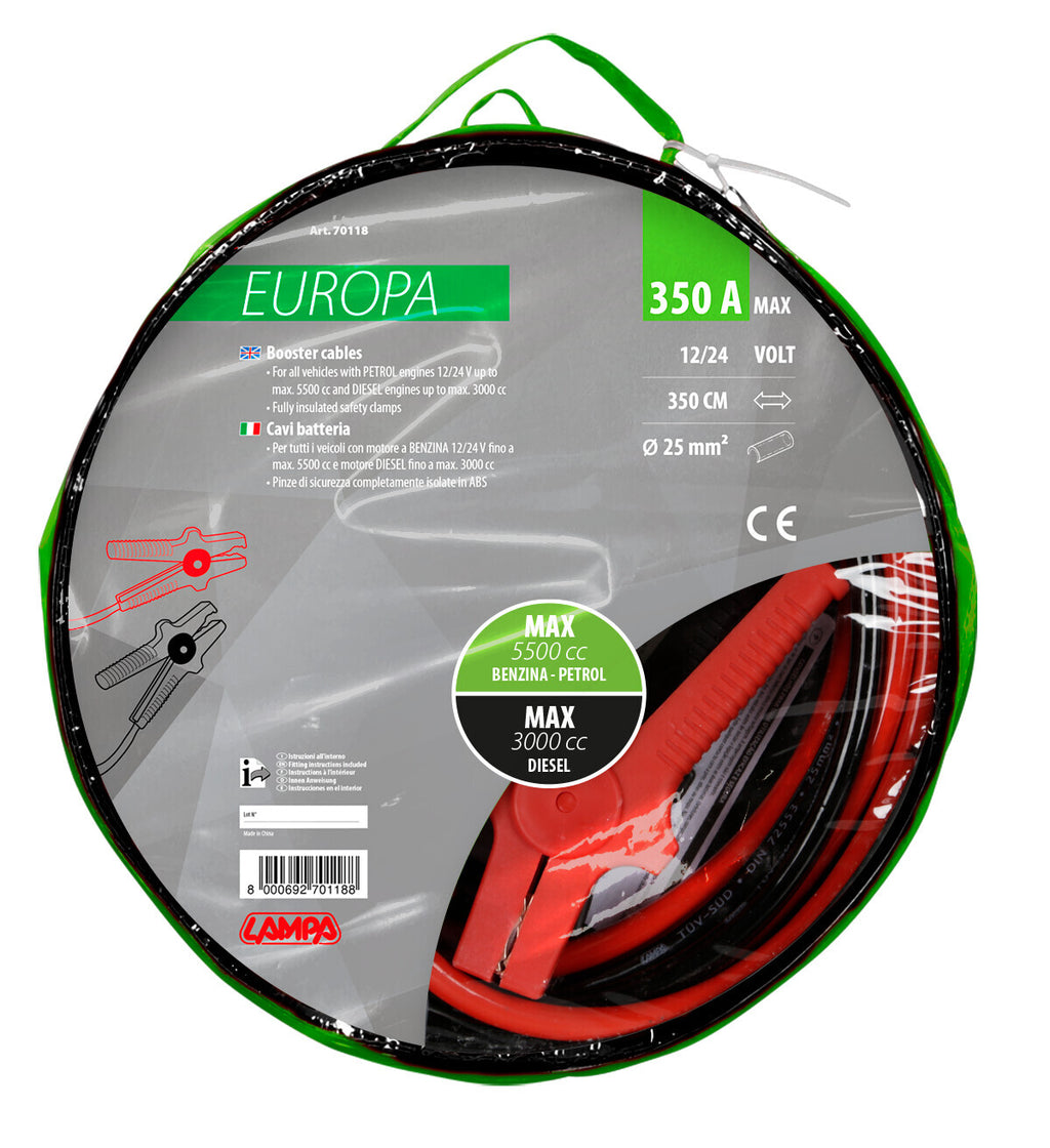 Cavi Batteria Europa - 350 cm - 350 A - 25 mm²