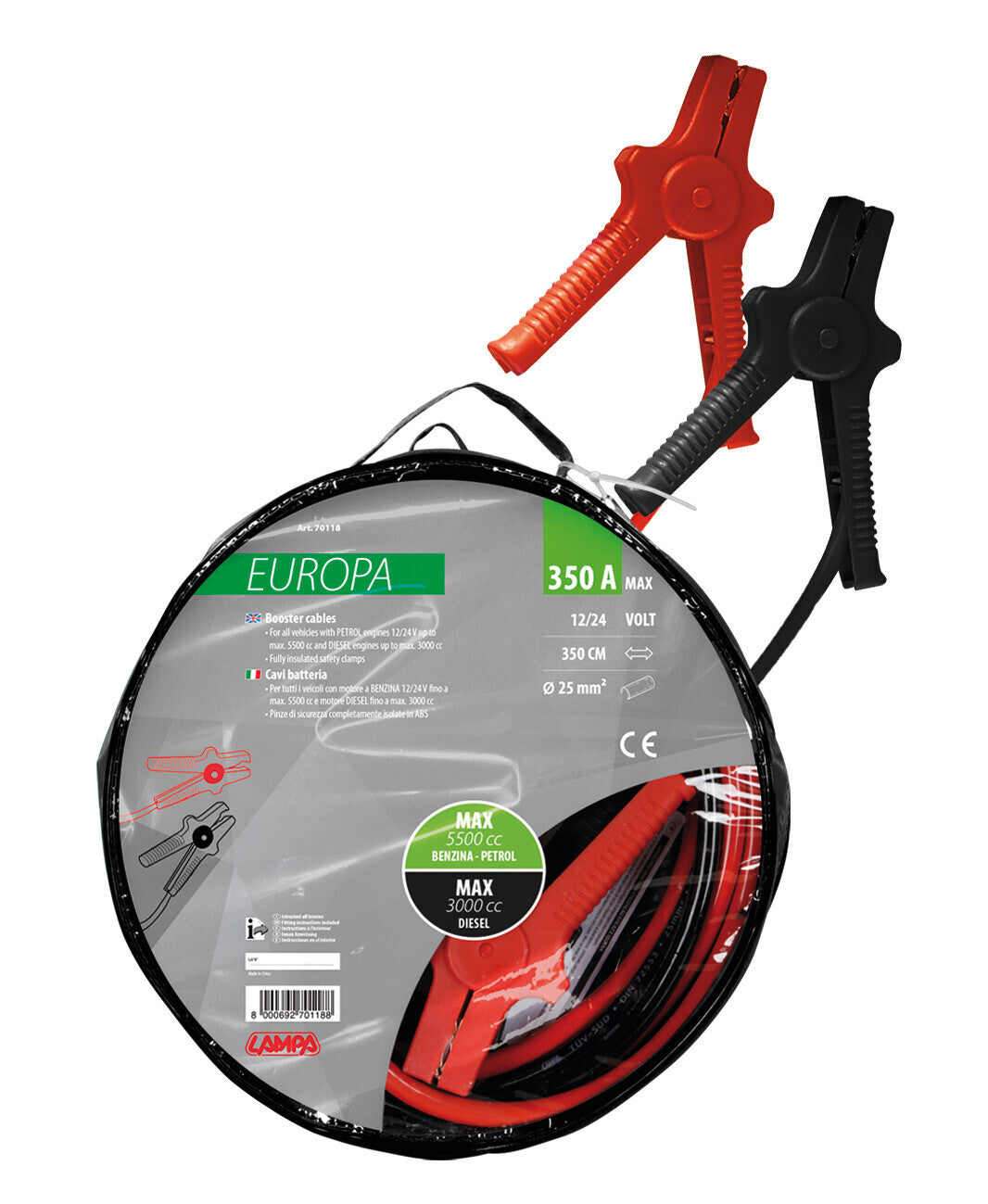 Cavi Batteria Europa - 350 cm - 350 A - 25 mm²