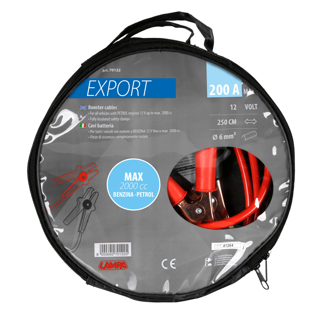 Cavi batteria Export 12V - 250 cm - 200 A - 6 mm²