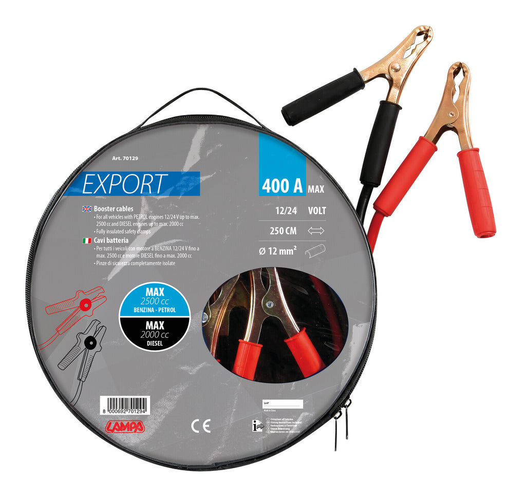 Cavi batteria Export 12/24V - 250 cm - 400 A - 12 mm²