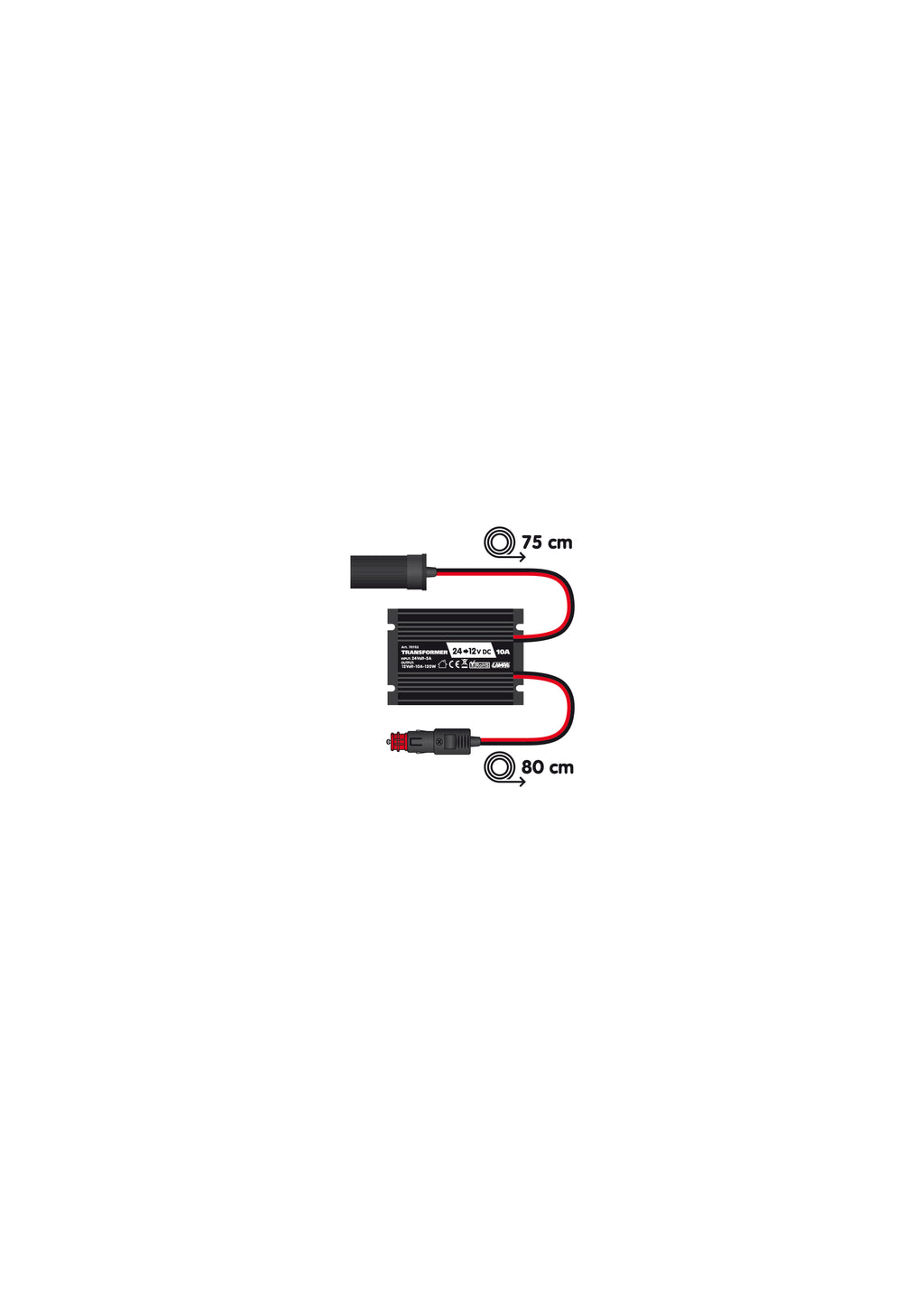 Transformer, trasformatore di corrente, 24V > 12V - 10A
