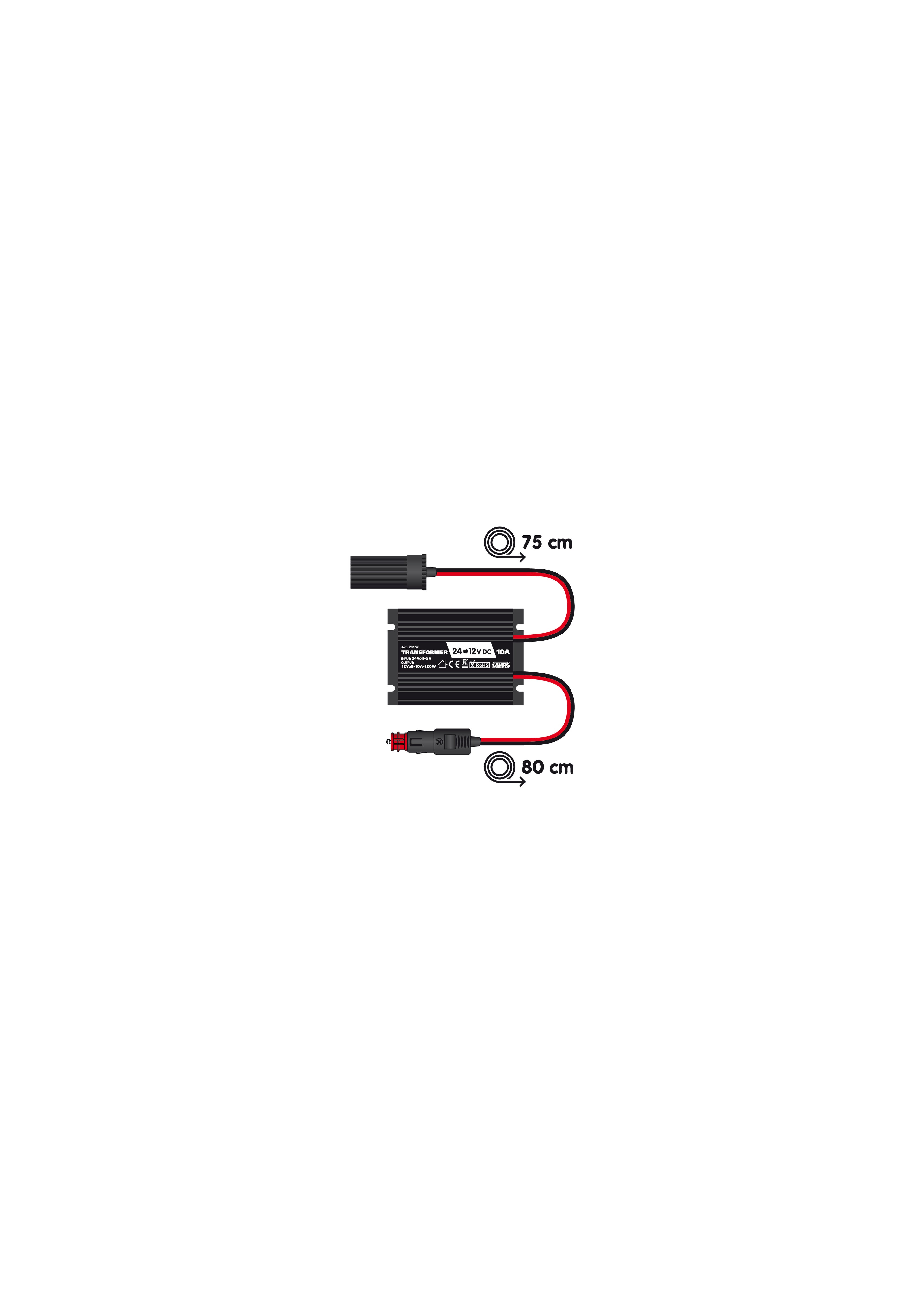 Transformer, trasformatore di corrente, 24V > 12V - 10A