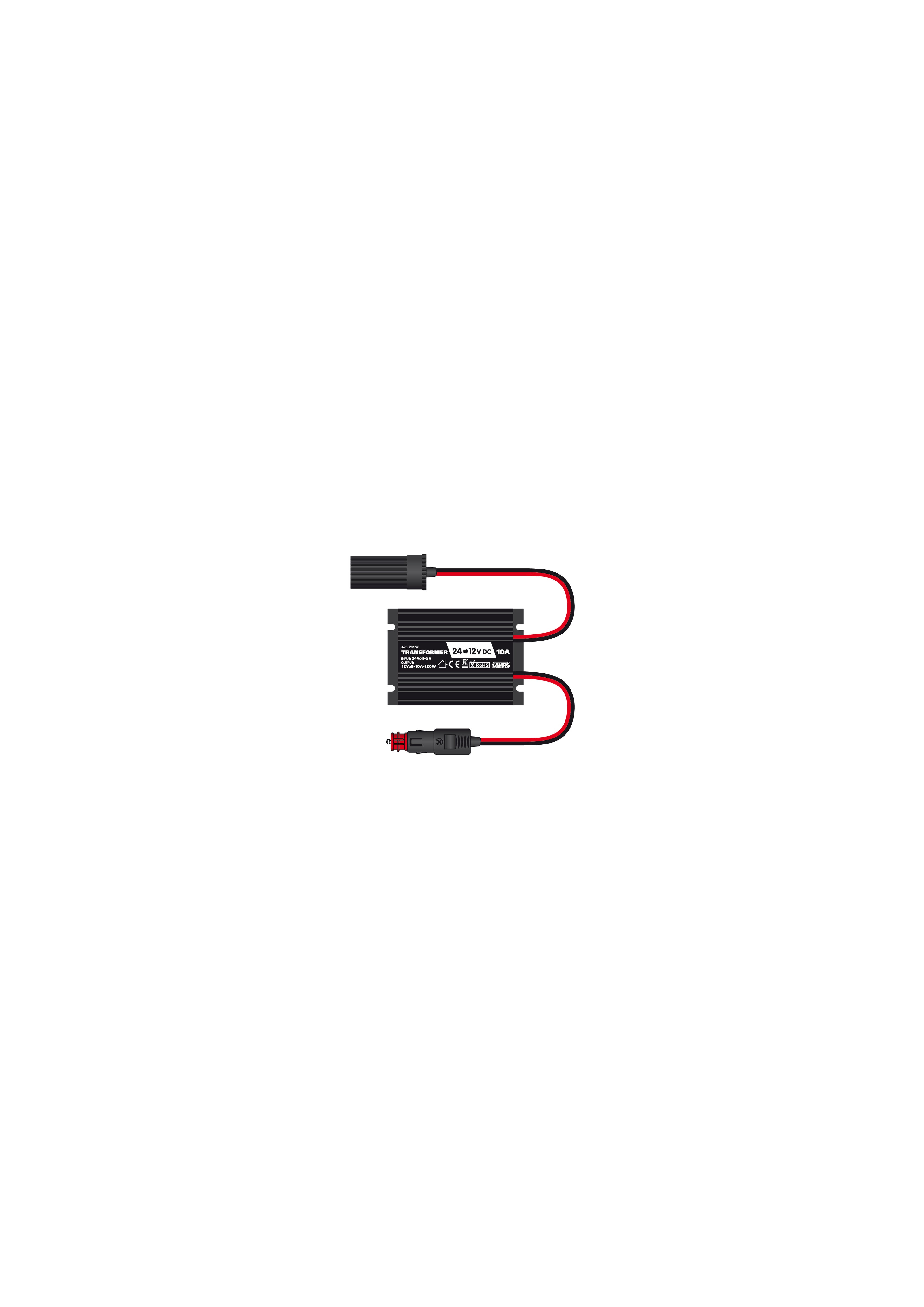 Transformer, trasformatore di corrente, 24V > 12V - 10A