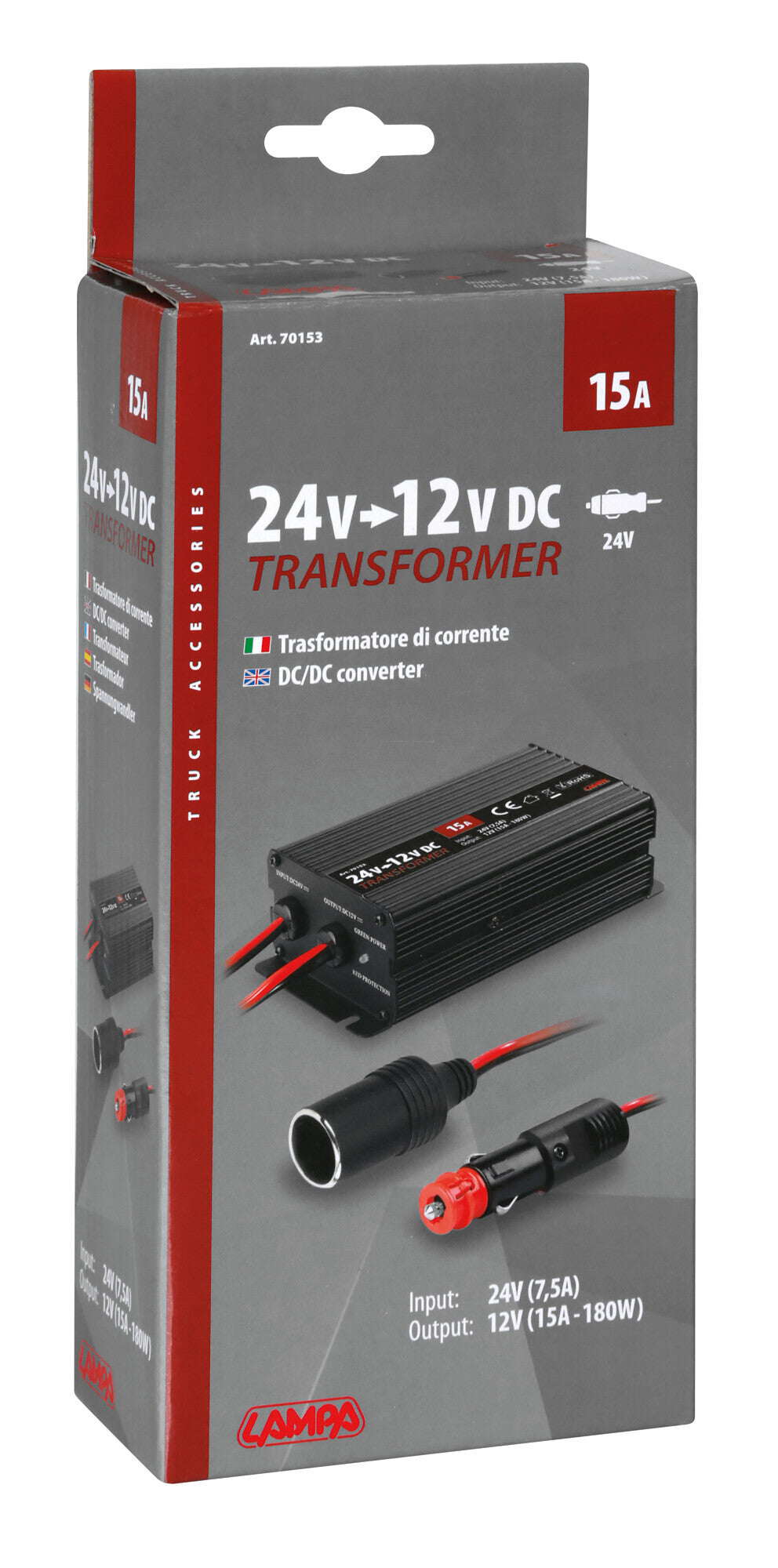 Transformer, trasformatore di corrente, 24V > 12V - 15A