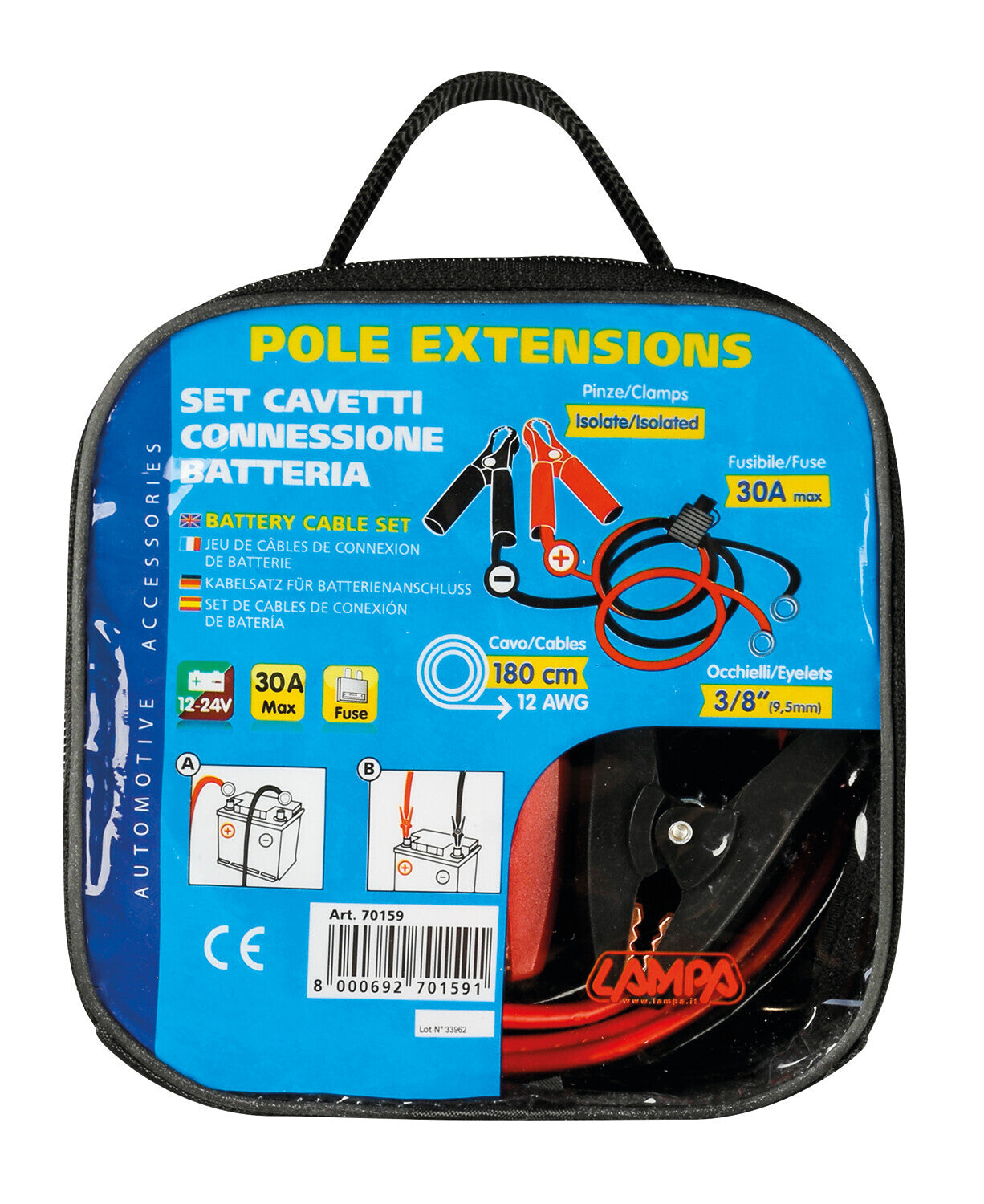 Pole extensions, set cavetti connessione batteria