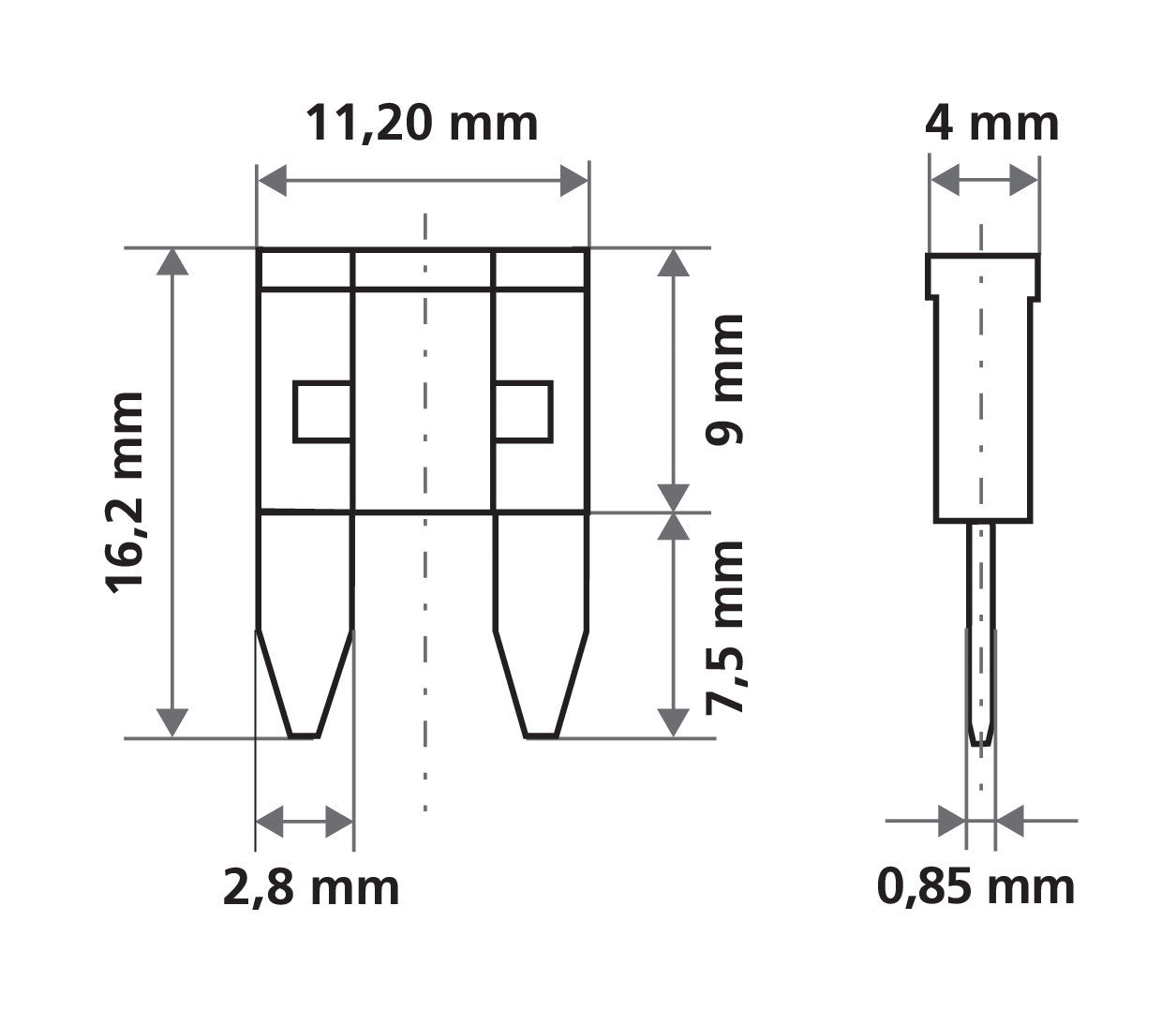 Smart Led, set 6 micro-fusibili lamellari con spia a led, 12/32V - 10A