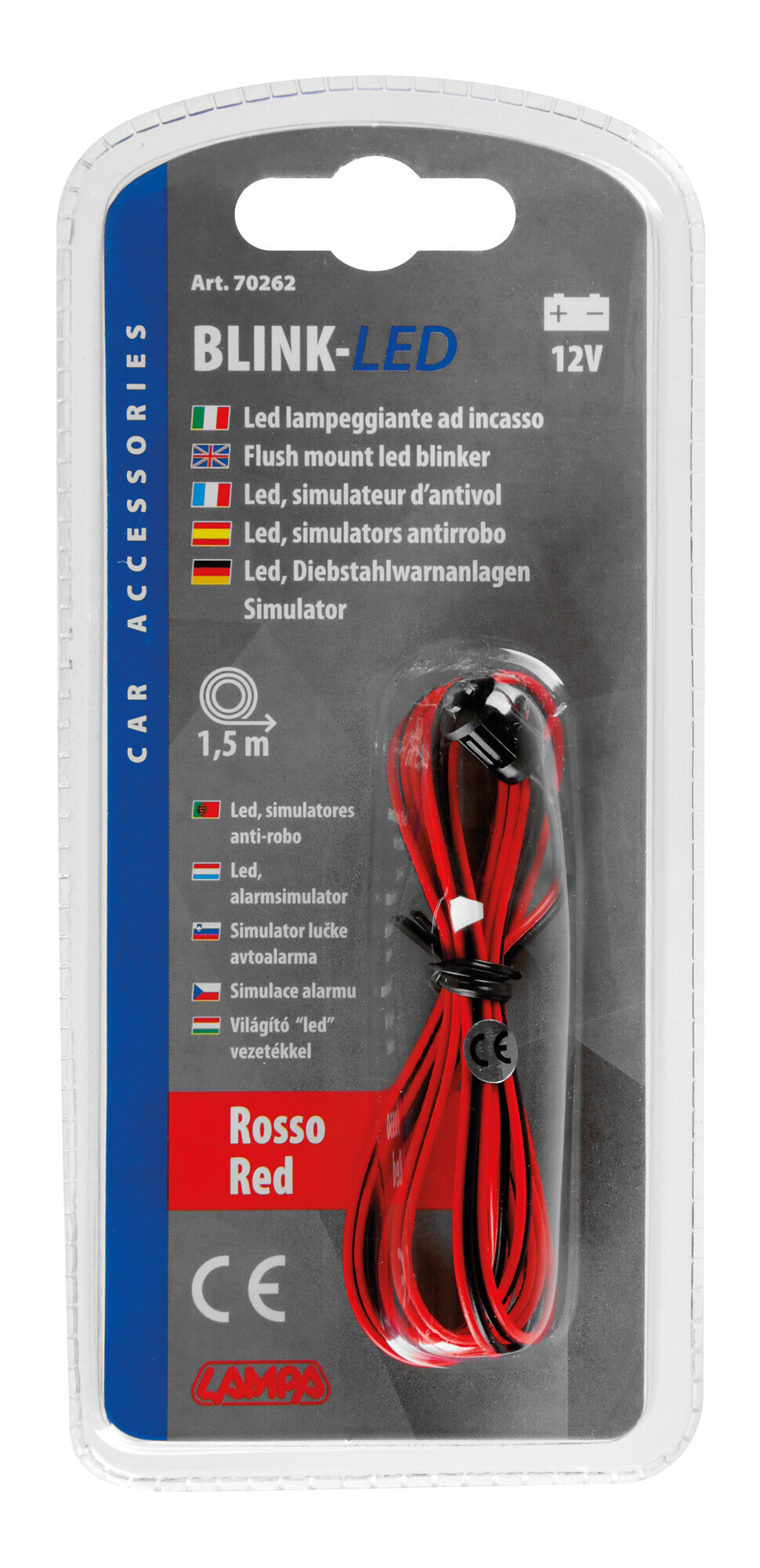 Led lampeggiante, simulatore di antifurto inserito, 12V