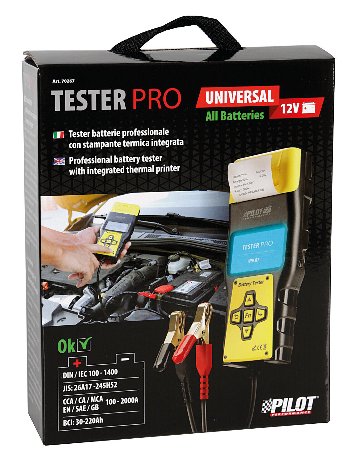 Tester-Pro, tester batterie professionale con stampante termica integrata