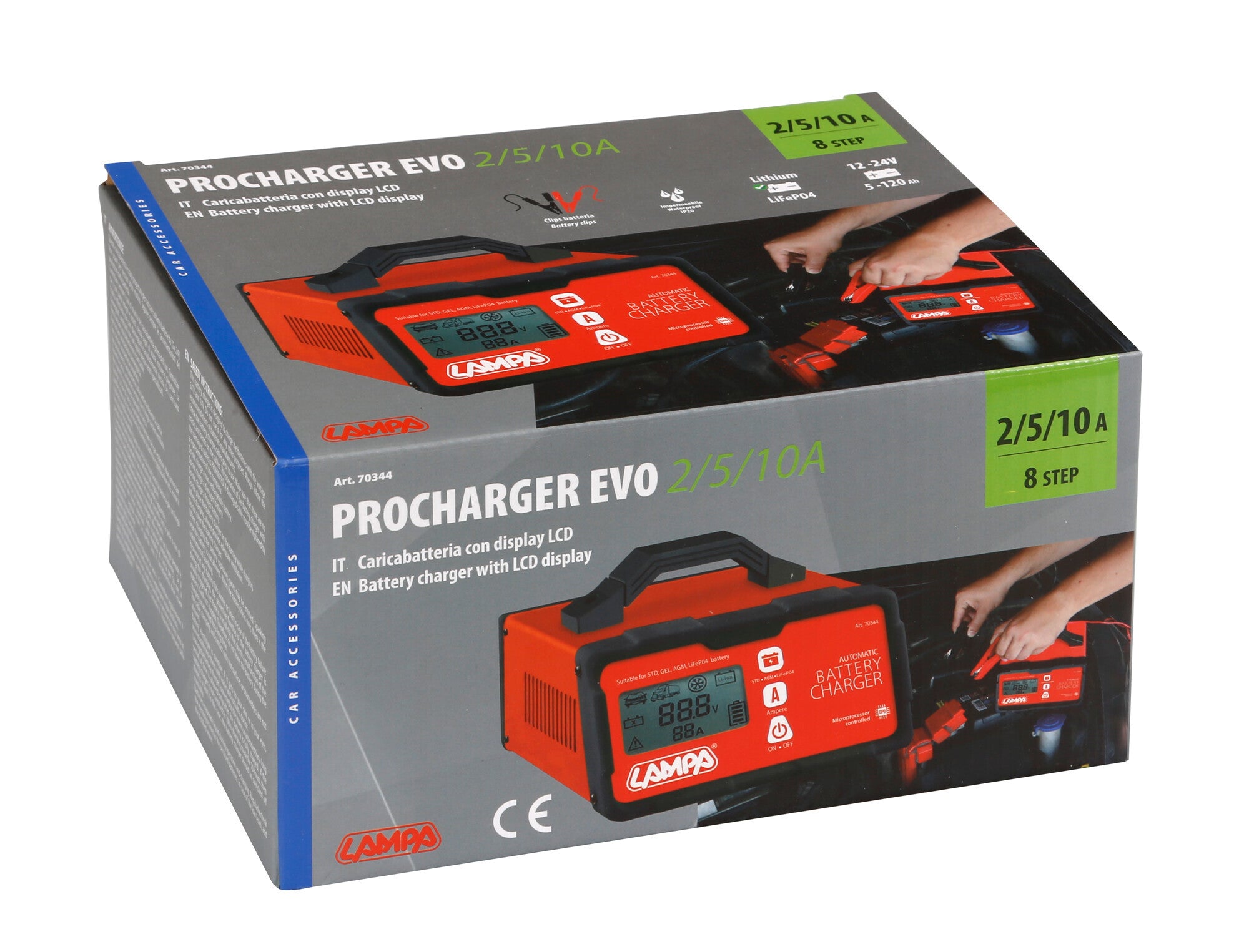 Procharger Evo 2/5/10A, caricabatteria 12/24V