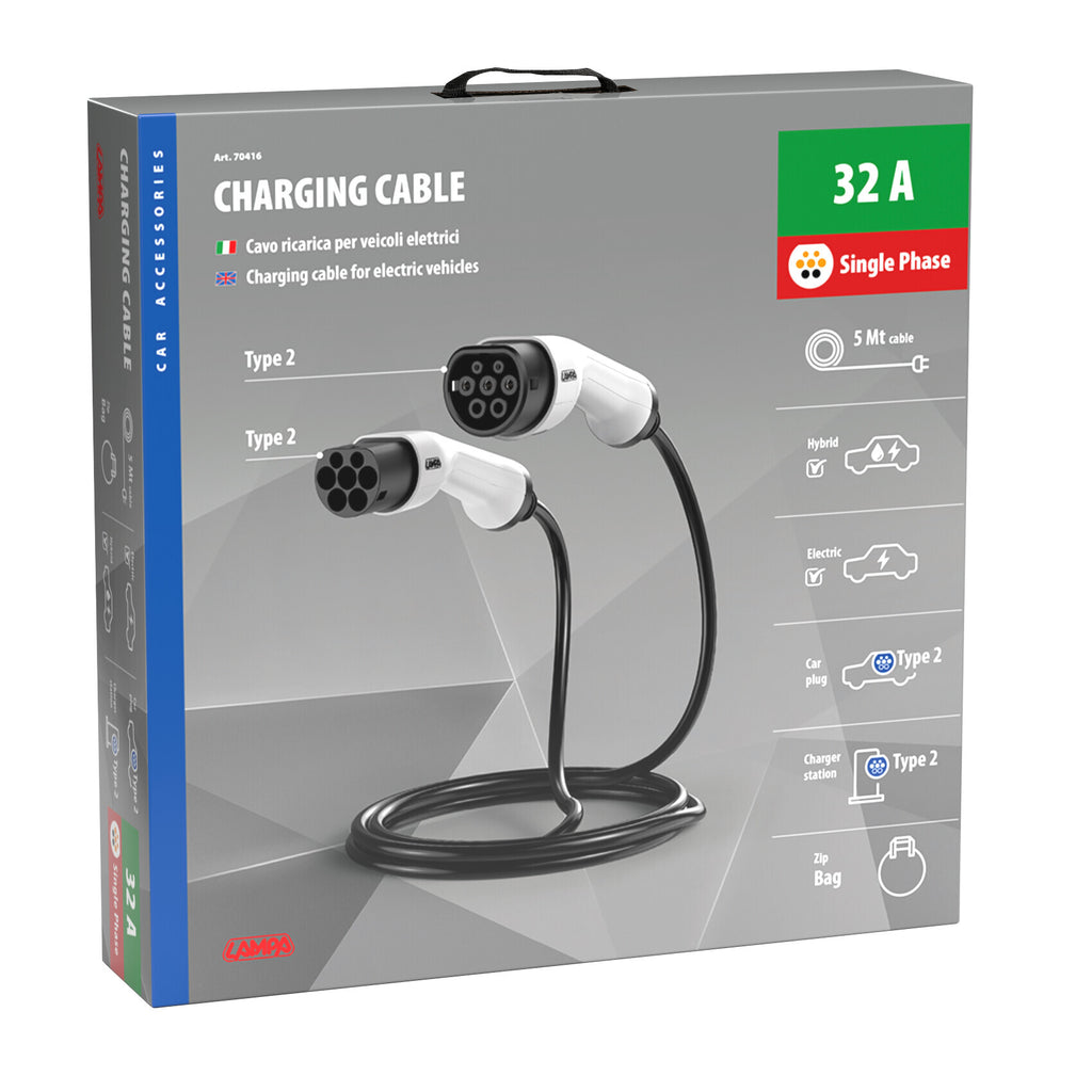 Cavo ricarica per veicoli elettrici - Monofase - 32A