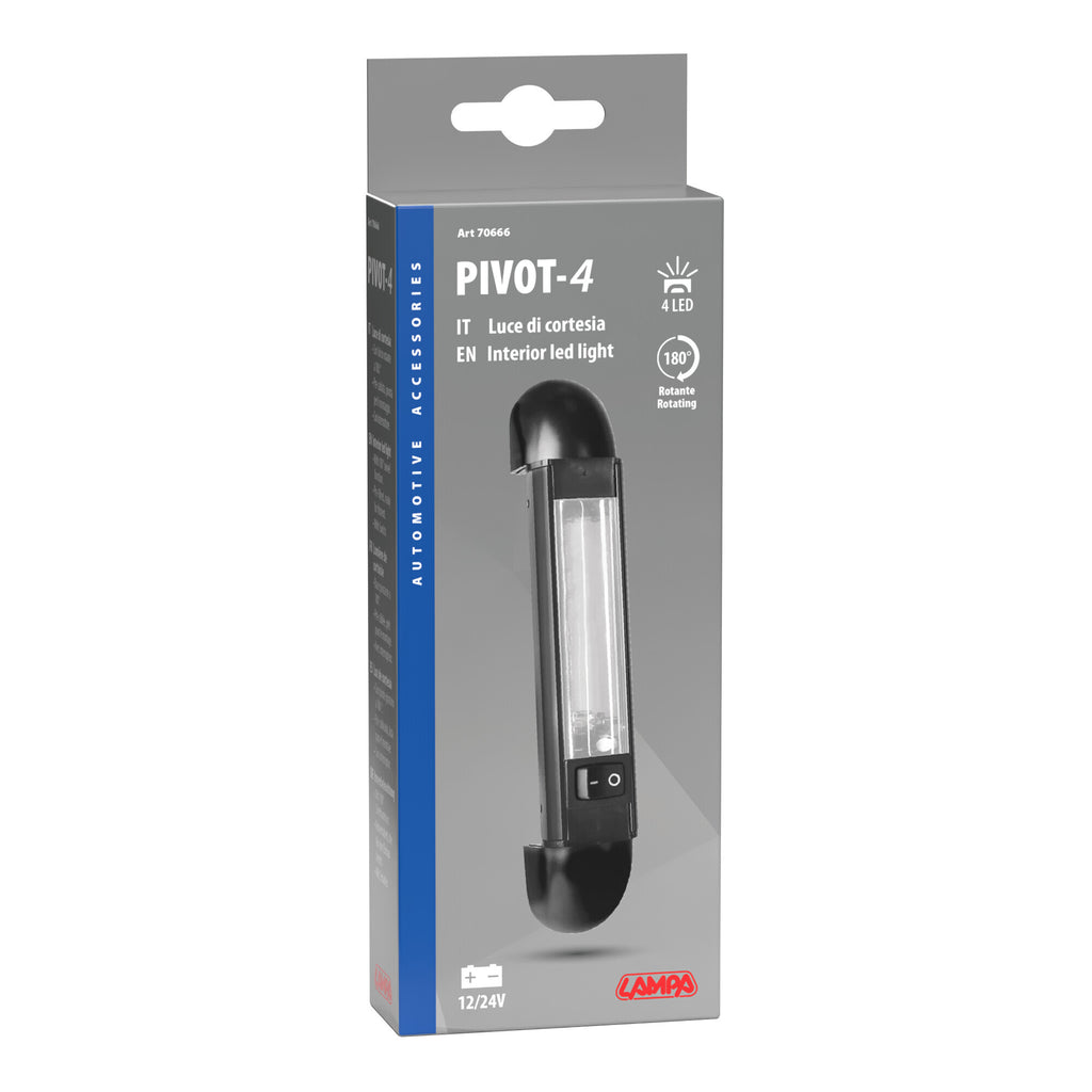 Pivot-4, luce di cortesia a 4 led, 12/24V