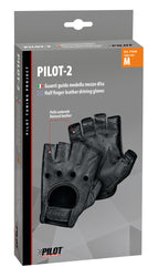 Pilot-2, guanti guida mezze dita - M - Nero