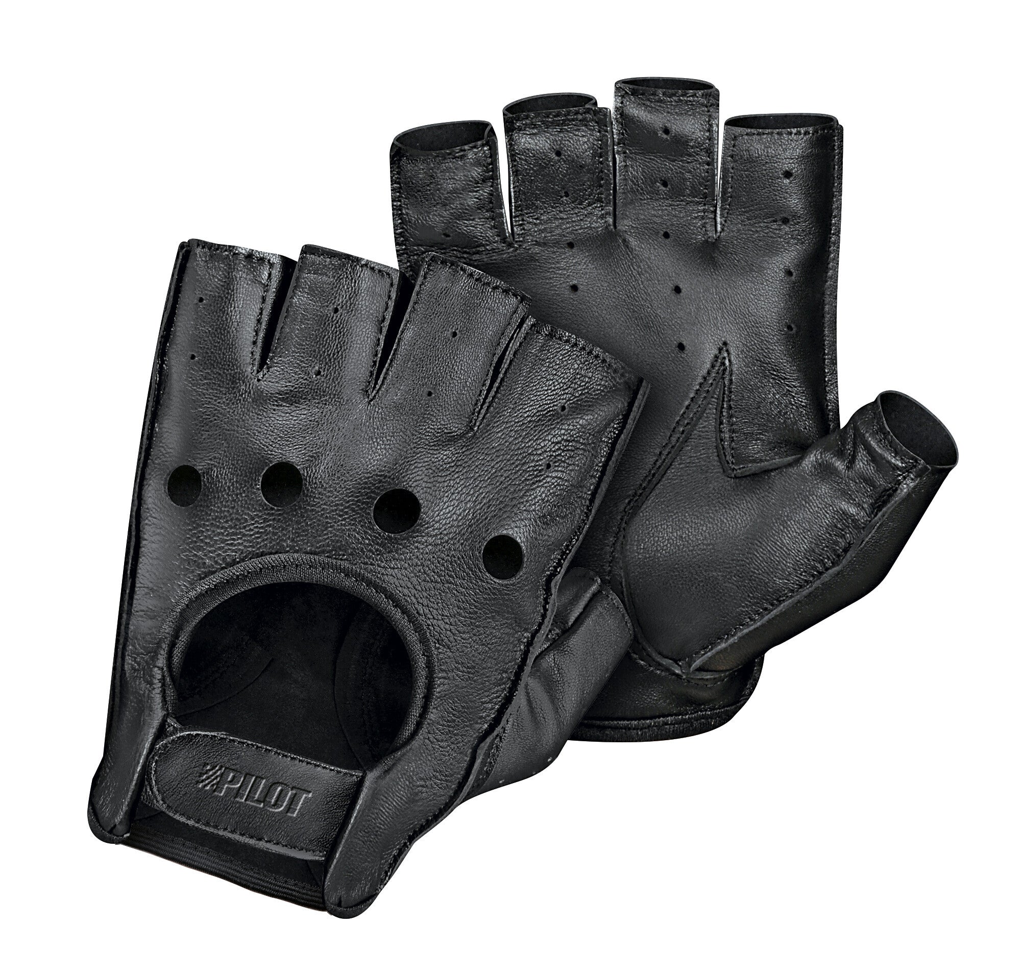 Pilot-2, guanti guida mezze dita - XL - Nero