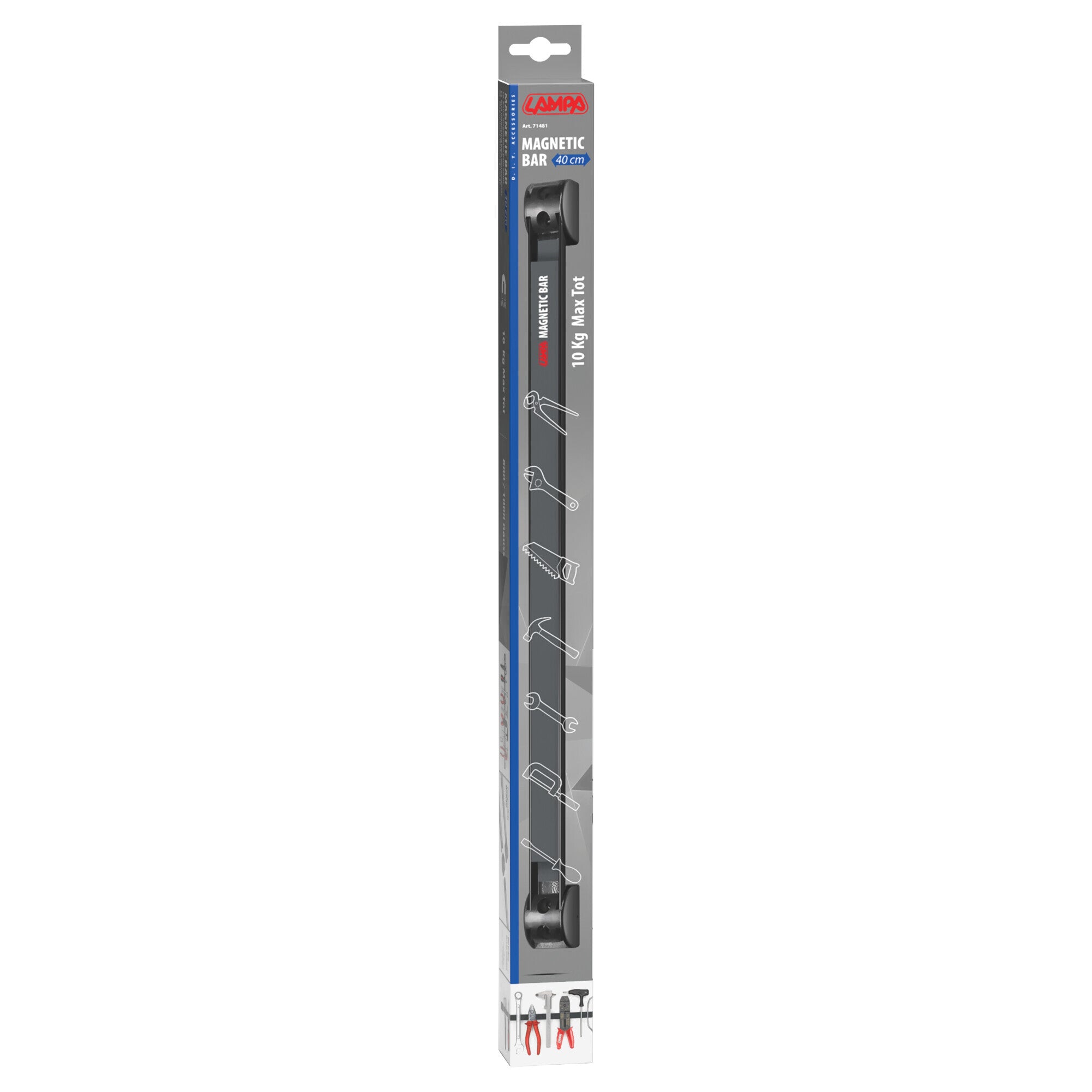 Barra magnetica porta attrezzi - 40 cm - 10 kg max