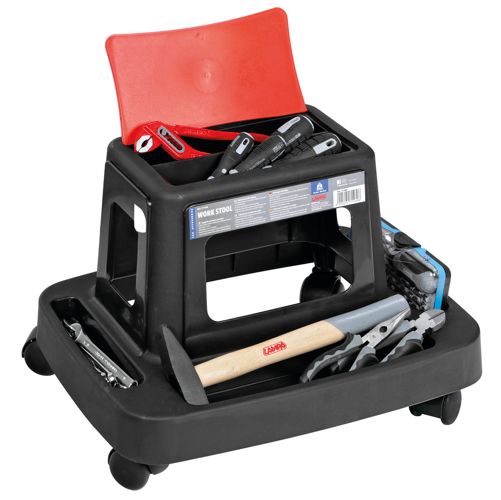 Work Stool, sgabello da lavoro con ruote