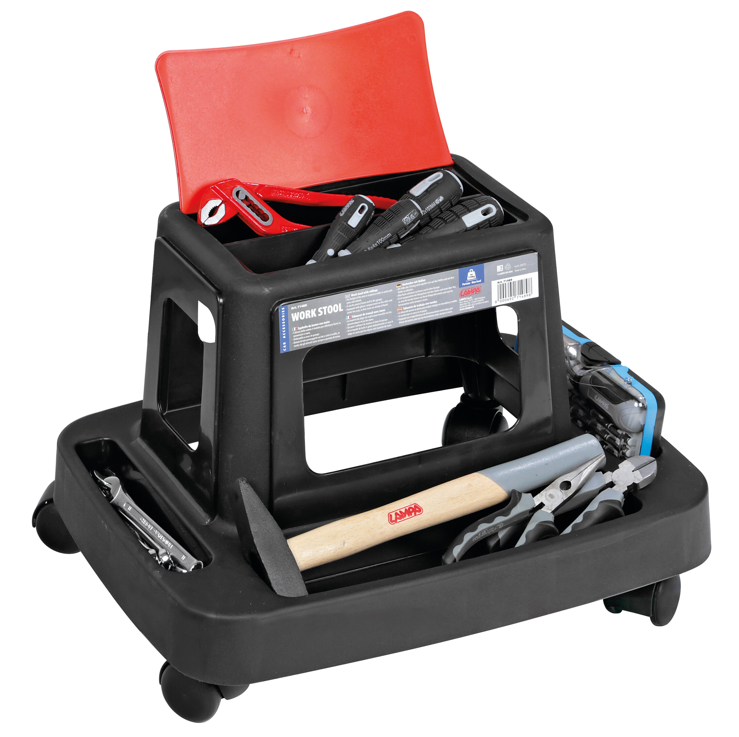 Work Stool, sgabello da lavoro con ruote