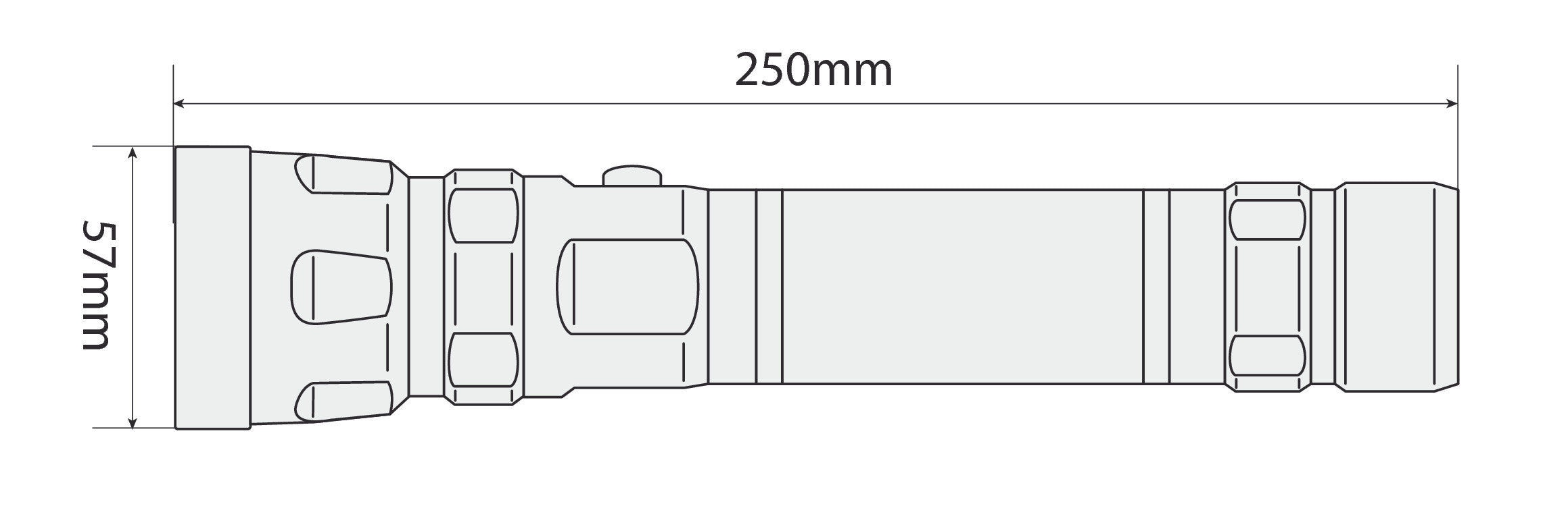 Patrol-Led, torcia a Led in alluminio - Maxi - 3W