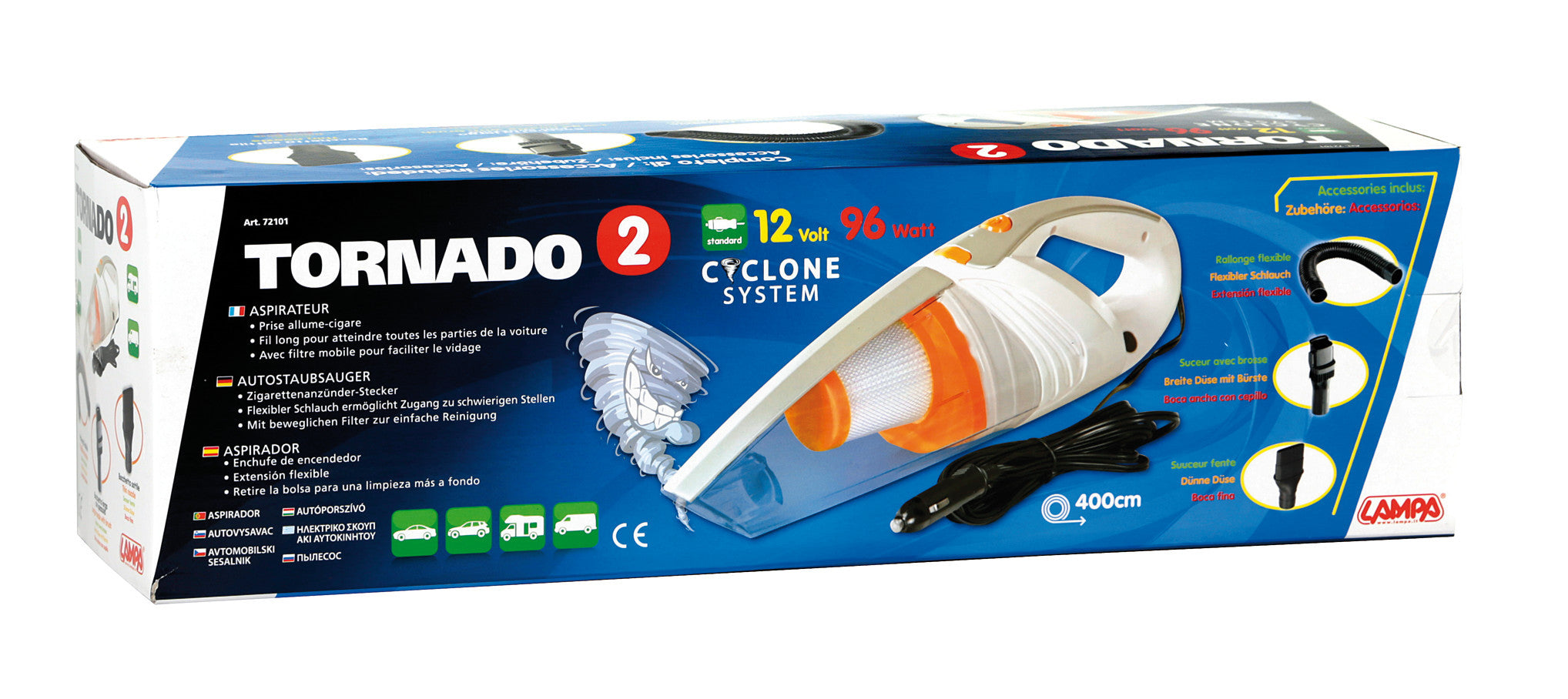 Tornado 2, aspirapolvere - 12V - 96W