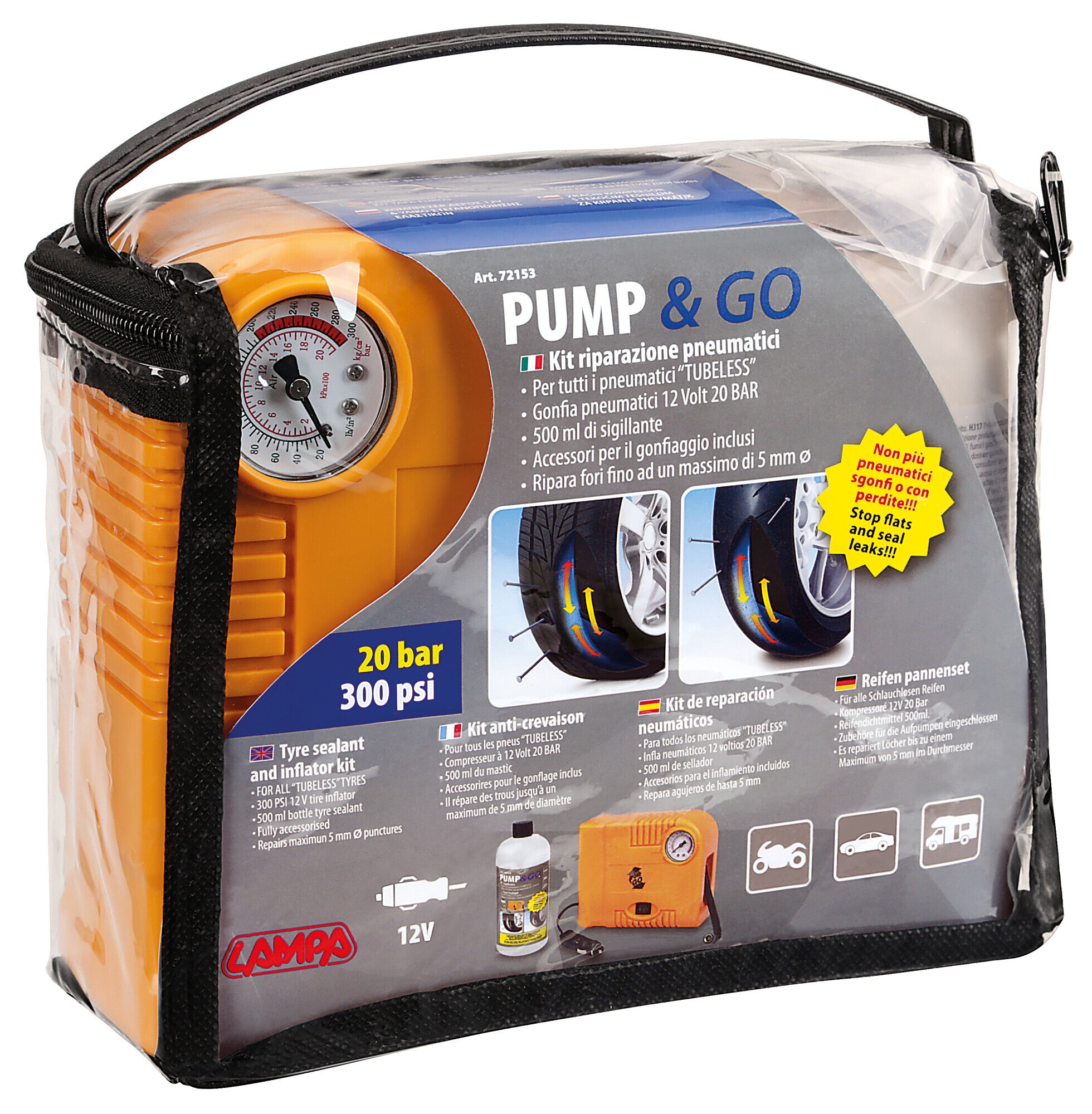 Pump & Go, kit riparazione pneumatici