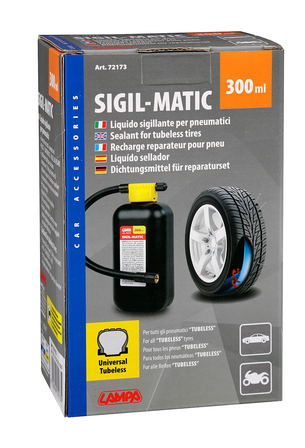 Sigil-Matic, kit liquido sigillante per pneumatici, 300 ml