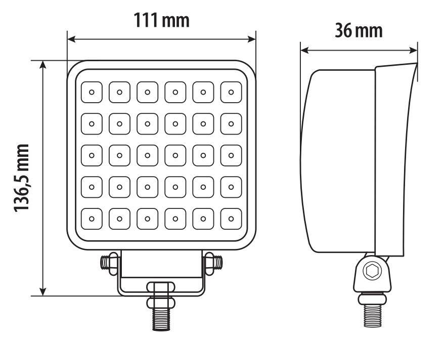 WL-27, faro ausiliario a 30 Led - 12/24V - Bianco