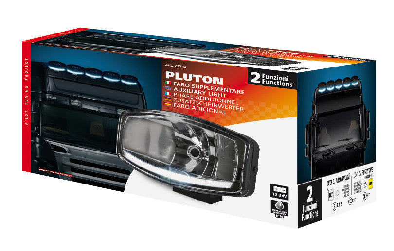 Pluton, faro alogeno di profondità con luce di posizione a led - 248x141 mm