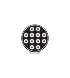Orion, proiettore supplementare a 12 Led - 12/24V - Ø 215 mm - Nero