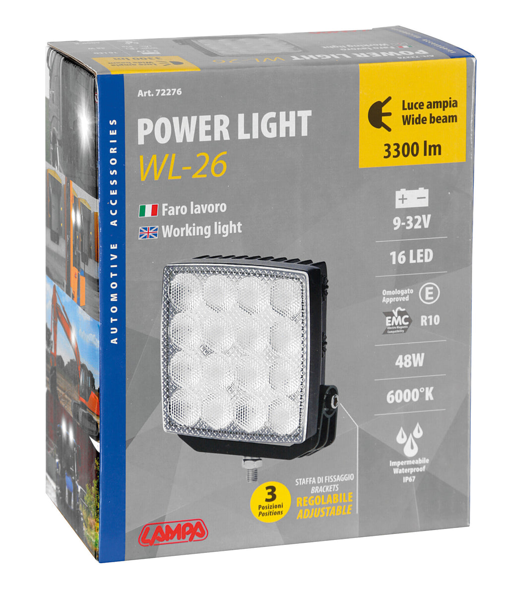 WL-26, faro ausiliario a 16 Led - 12/24V - Bianco