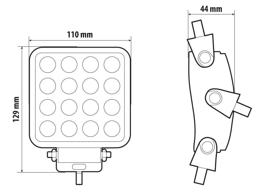 WL-26, faro ausiliario a 16 Led - 12/24V - Bianco