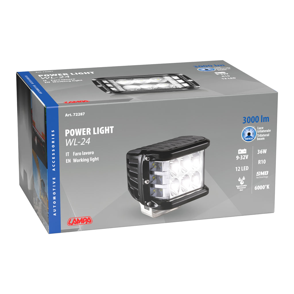 WL-24, faro ausiliario a 12 Led - 12/24V - Bianco