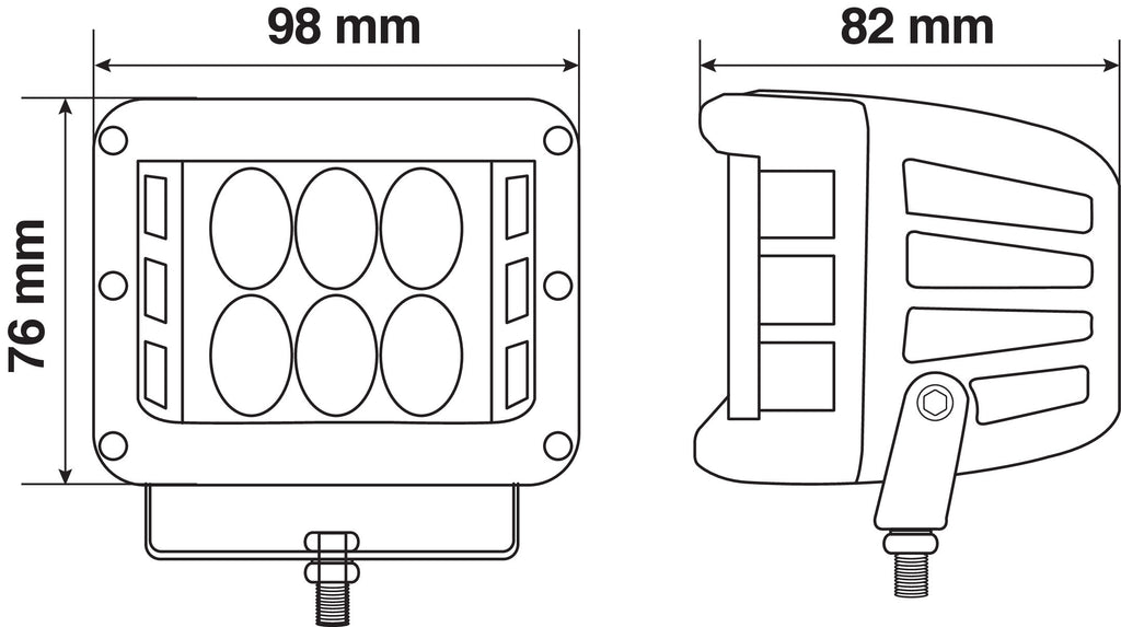 WL-24, faro ausiliario a 12 Led - 12/24V - Bianco