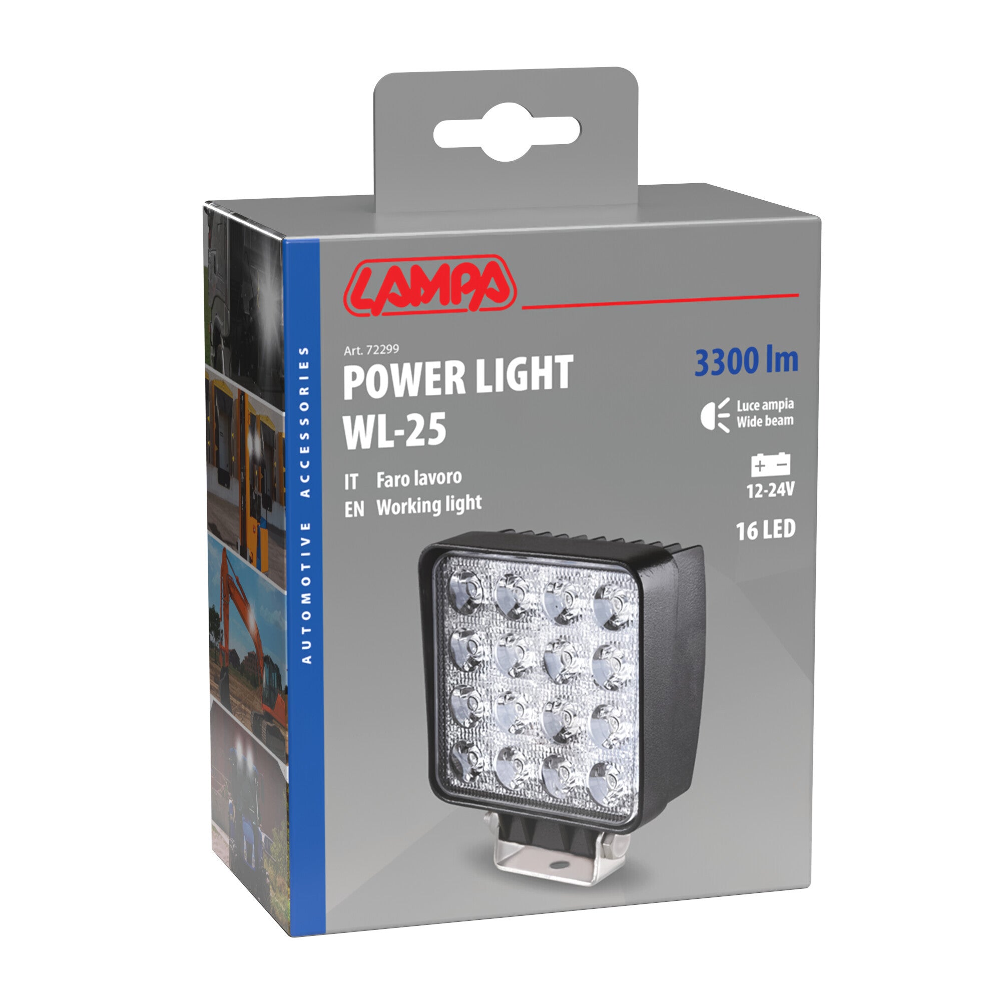 WL-25, faro ausiliario a 16 Led - 12/24V - Bianco