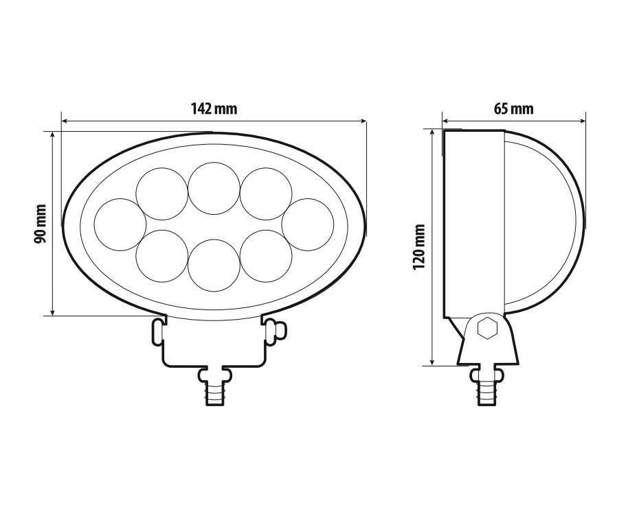 WL-4, faro ausiliario a 8 Led - 12/24V - Bianco