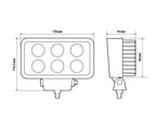 WL-2, faro ausiliario a 6 Led - 12/24V - Bianco