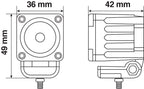 WL-19, faro ausiliario a 1 Led - 12/24V - Luce focalizzata - Bianco