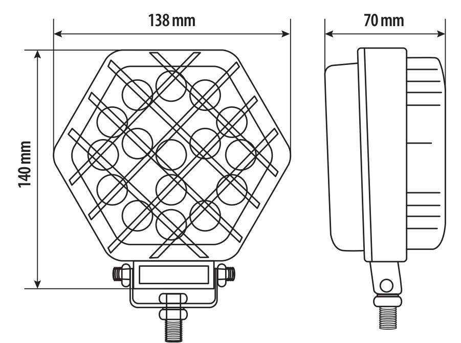 WL-22, faro ausiliario a 16 Led - 12/24V - Bianco