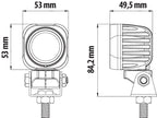 Cyclops-Square, faro ausiliario a 1 Led - 12/24V - Luce focalizzata
