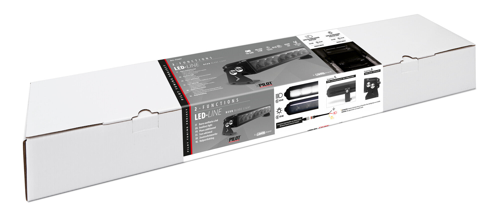 Led-Line Total White, barra a Led 2 funzioni - 12/24V - 545x50 mm