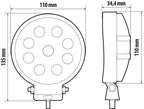 WL-29, faro ausiliario a 9 Led - 12/24V - Bianco