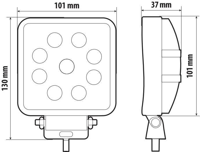 WL-30, faro ausiliario a 9 Led - 12/24V - Bianco
