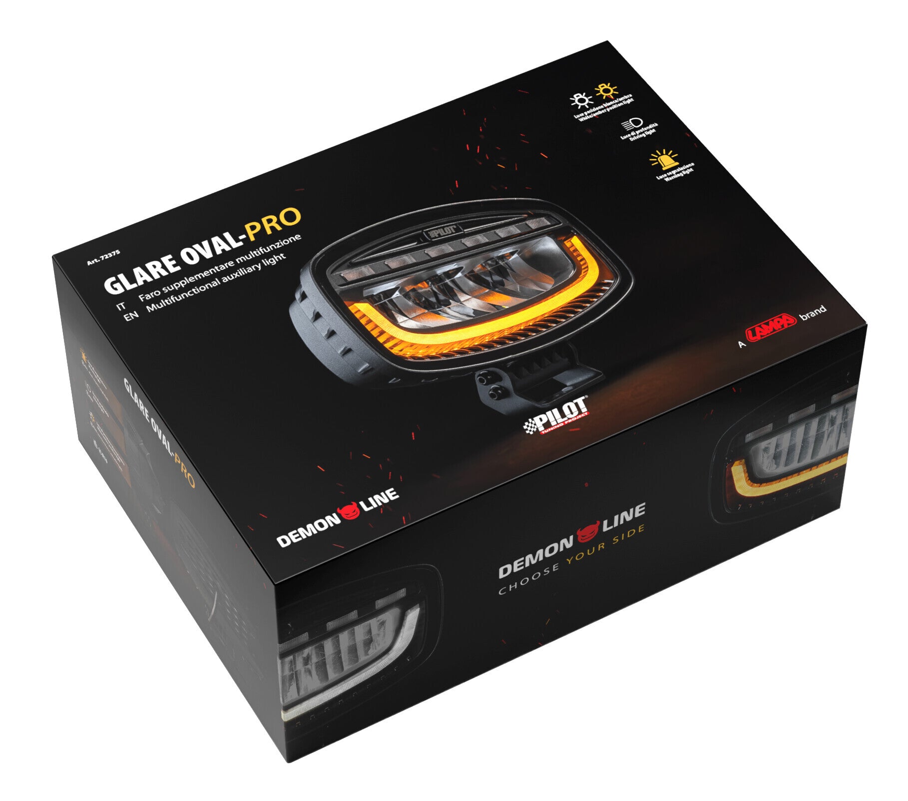 Glare Oval-Pro, faro supplementare multifunzione - 12/24V