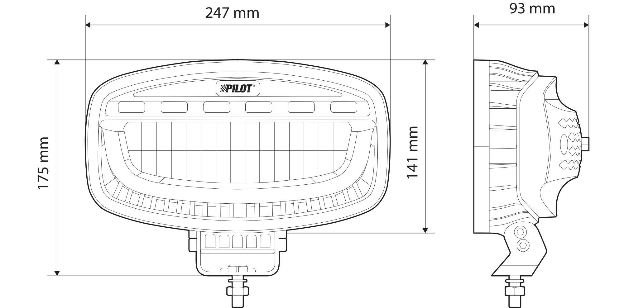Glare Oval-Pro, faro supplementare multifunzione - 12/24V